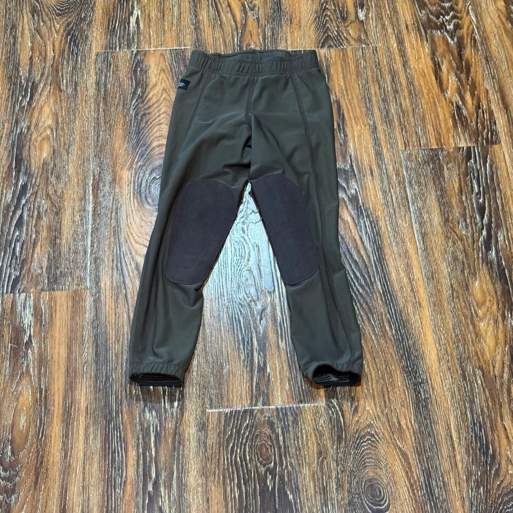 Irideon Small Riding Breeches Kids Olive Green Knee Patch Equestrian Pants USA